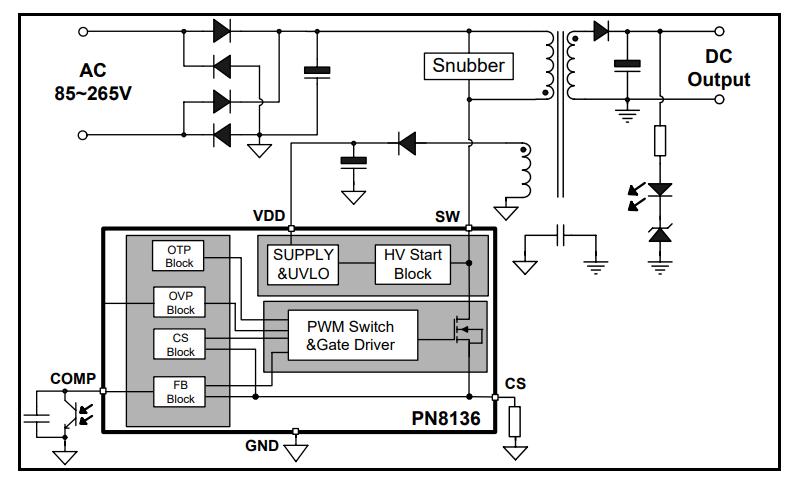PN8136电路图典型应用